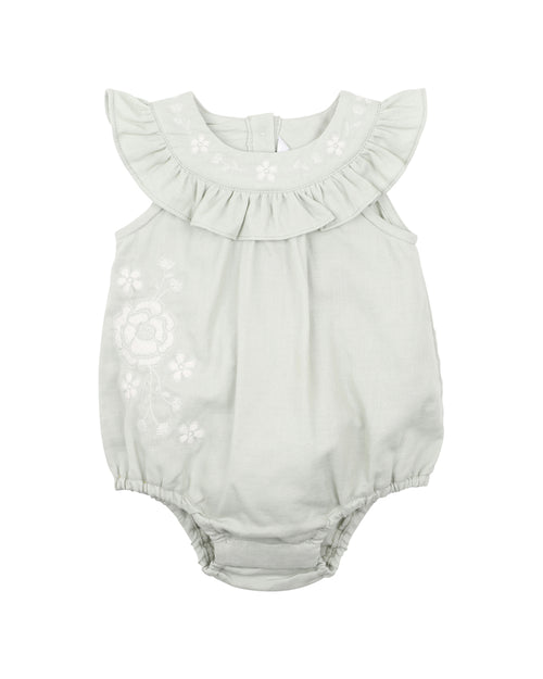 BEBE EVIE EBROIDERED WOVEN BODYSUIT