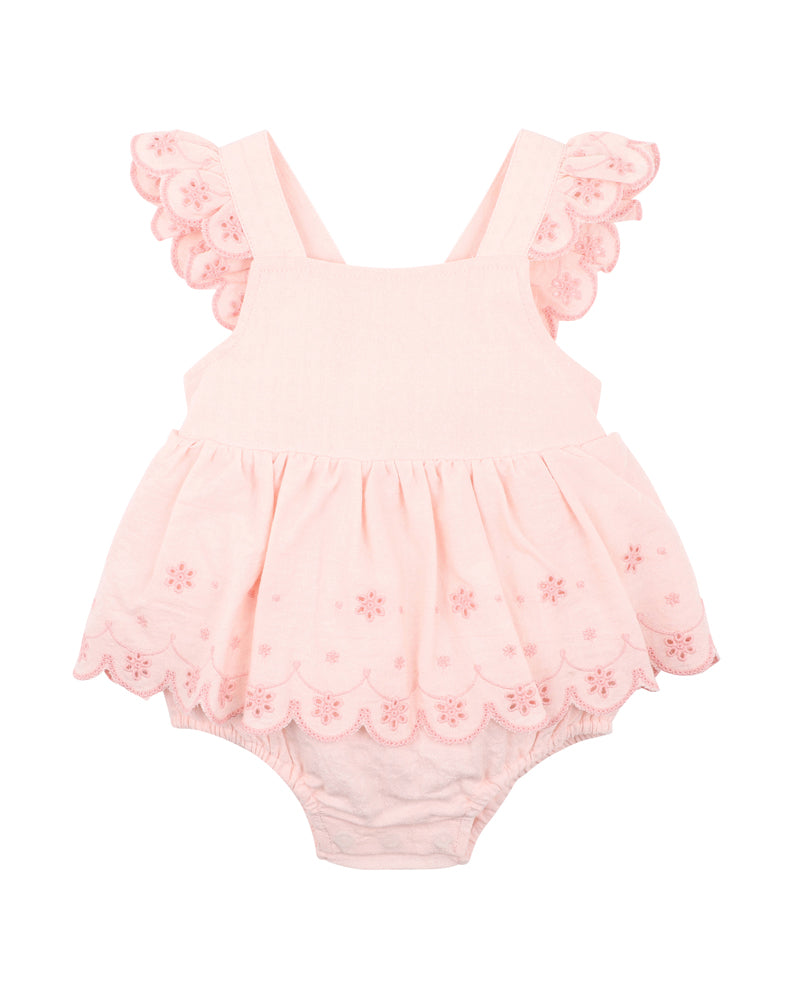 BEBE TILLIE BRODERIE LAYERED BODYSUIT