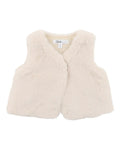 BEBE FAUX FUR VEST ALMOND