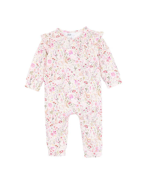 BEBE FLOSSY LS ZIP ROMPER