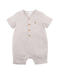 BEBE NINO WOVEN STRIPE ROMPER