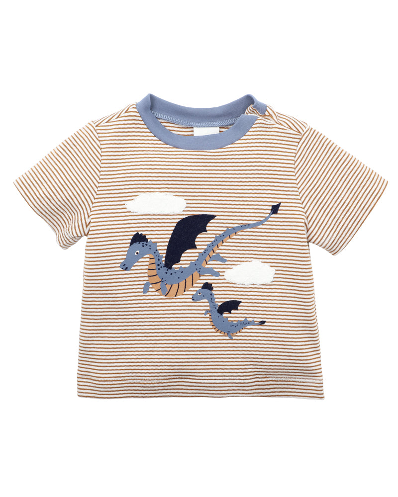 BEBE NINO STRIPE DRAGON TEE