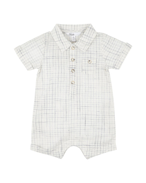 BEBE HARRY COLLARED ROMPER