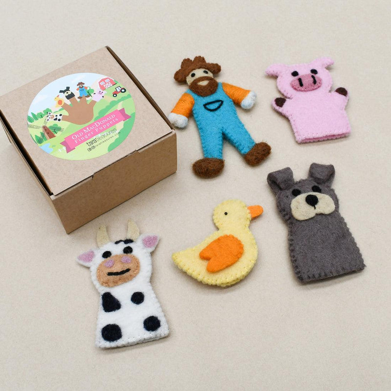 TARA TREASURES OLD MACDONALD FARM ANIMALS A-FINGER PUPPET SET