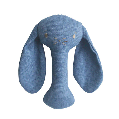 ALIMROSE BOBBY BUNNY STICK RATTLE CHAMBRAY LINEN