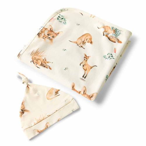 SNUGGLEHUNNY KANGA JERSEY WRAP & BEANIE SET