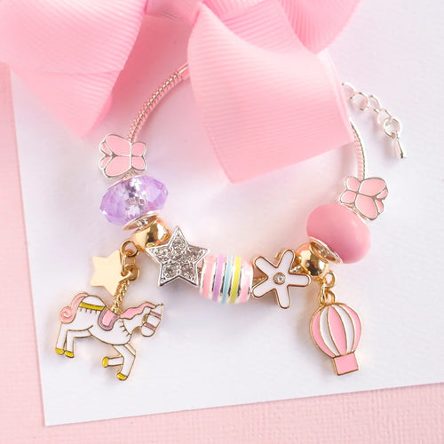 LAUREN HINKLEY UNICORN CAROUSEL CHARM BRACELET