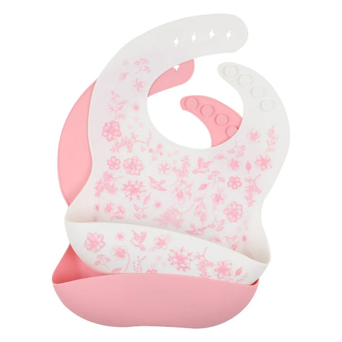 FLORAL 2 PACK SILICONE BIBS