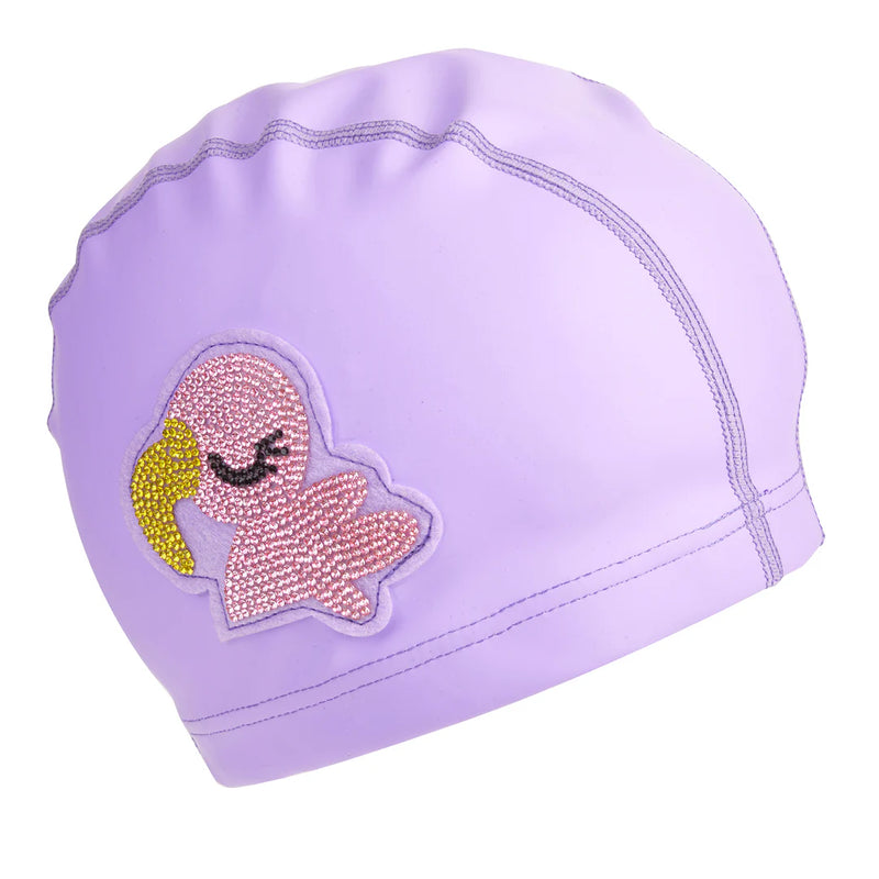 BLING2O PURPLE FLAMINGO SWIM CAP