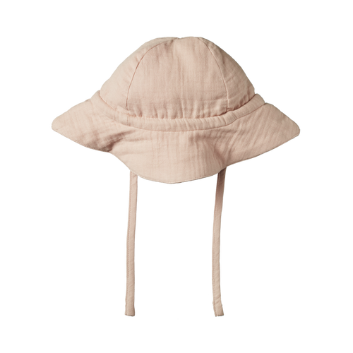 NATURE BABY CRINKLE MUSLIN SUNHAT ROSE DUST CRINKLE