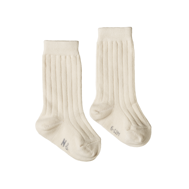 NATURE BABY ORGANIC COTTON RIB SOCKS NATURAL