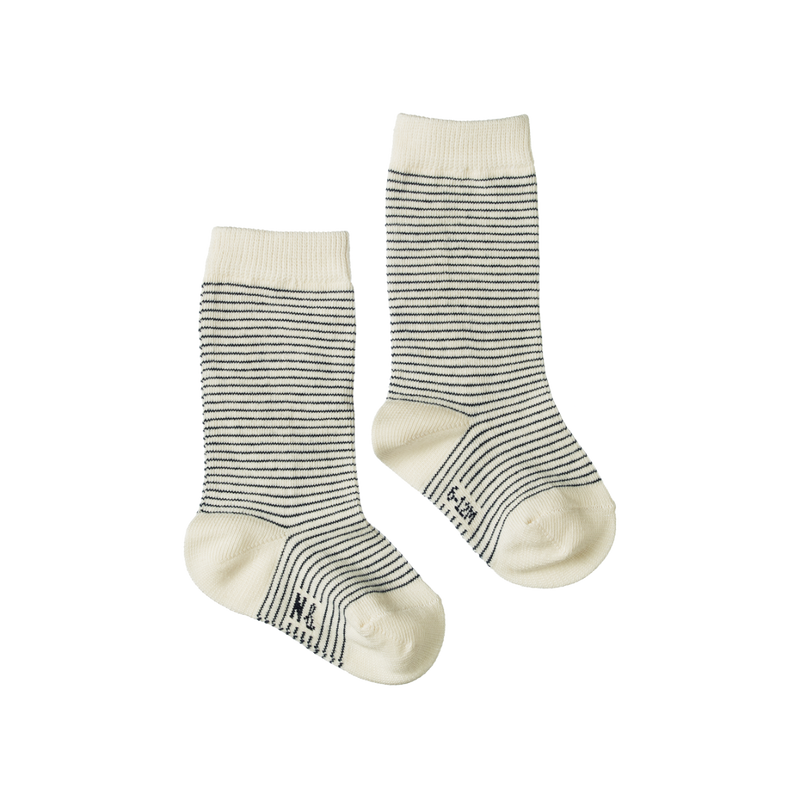 NATURE BABY ORGANIC COTTON SOCKS NAVY STRIPE