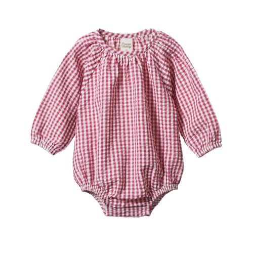 NATURE BABY MEADOW BODYSUIT GINGHAM JAM CHECK