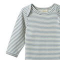 NATURE BABY LONG SLEEVE BODYSUIT TEAL PINSTRIPE