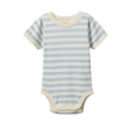 NATURE BABY REN BODYSUIT CELESTIAL BLUE SEA STRIPE