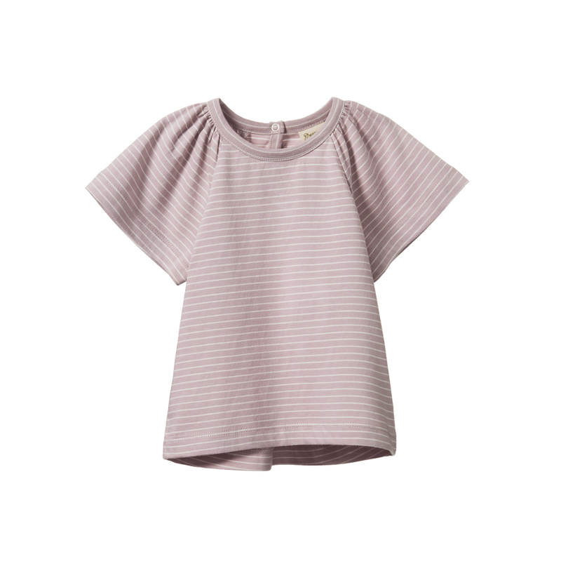 NATURE BABY FAYE TEE LILAC/NATURAL PINSTRIPE