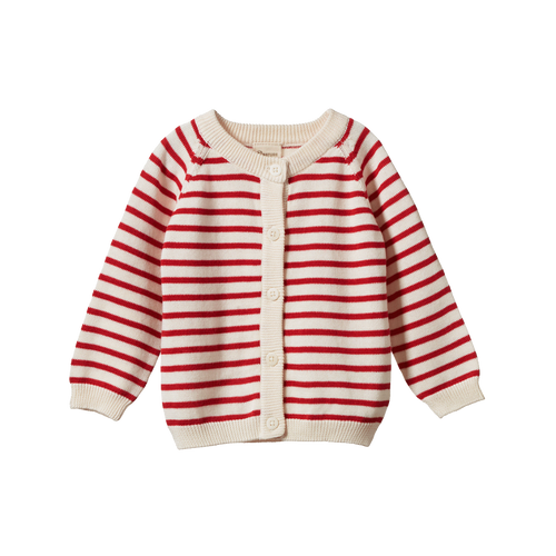 NATURE BABY PIPER CARDIGAN RED SAILOR STRIPE