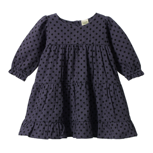 NATURE BABY ELLIOT DRESS VIOLET POLKA DOT