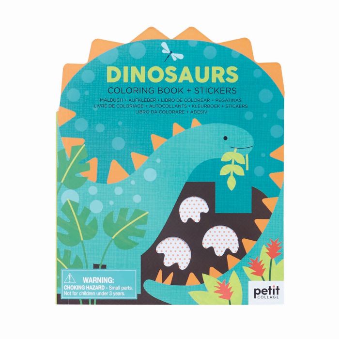 COLOURING BOOK WITH STICKER-DINOSAURS