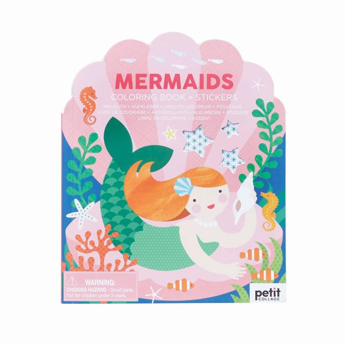 COLOURING BOOK WITH STICKER-MERMAIDS