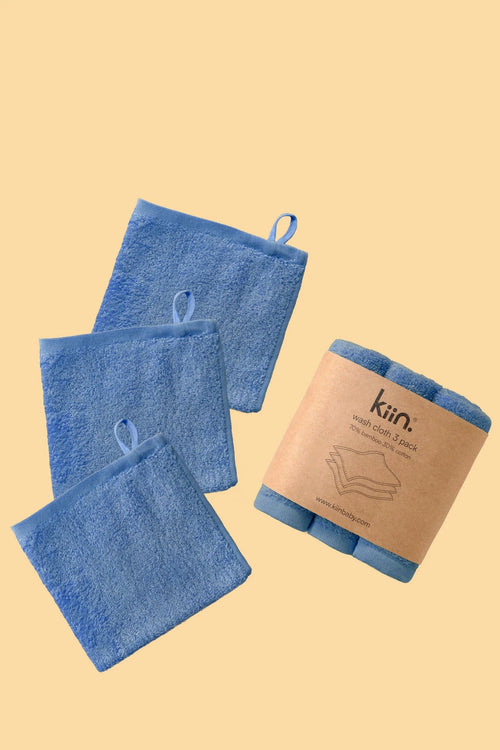 KIIN BABY WASH CLOTHS BLUE SHADOW