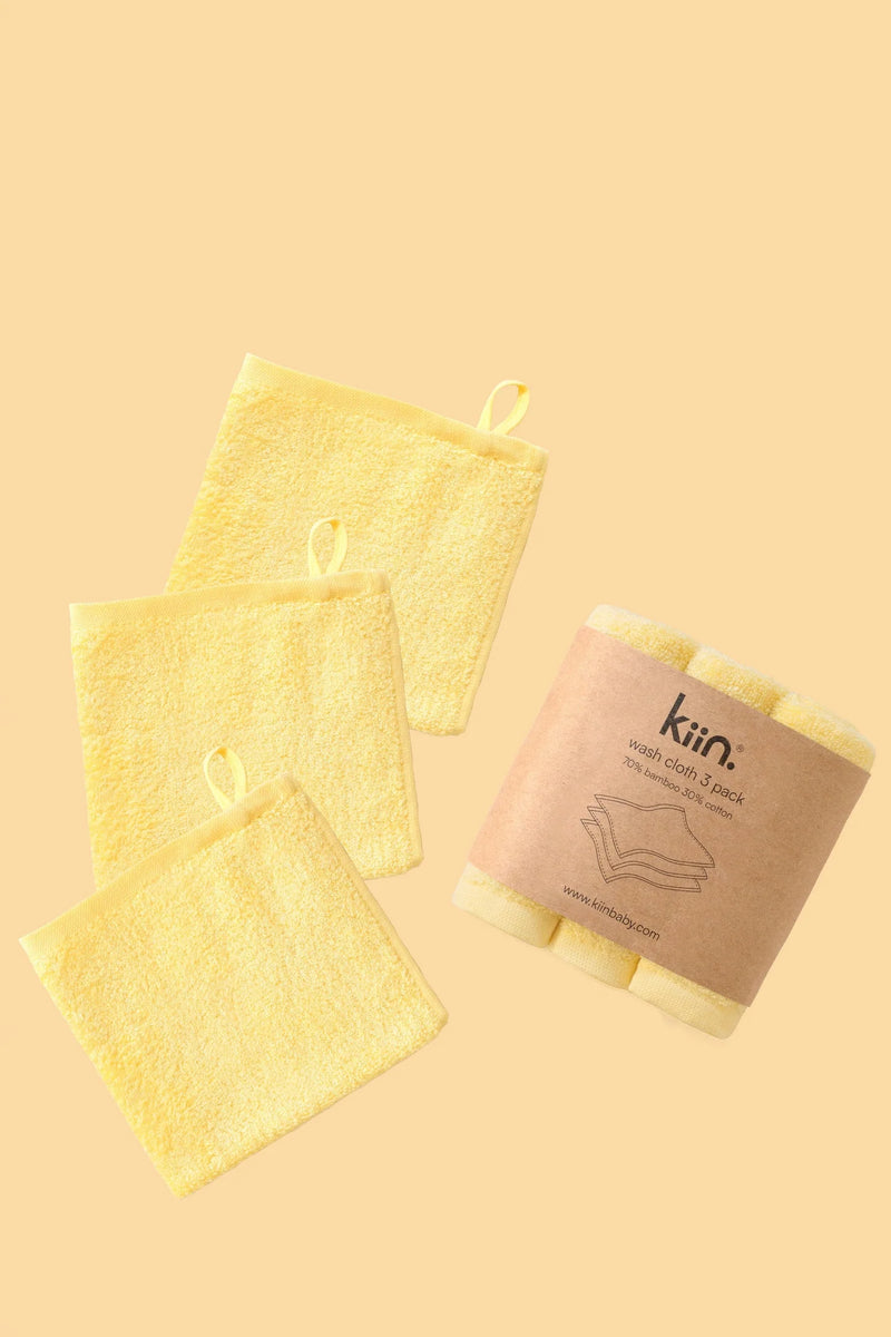 KIIN BABY WASH CLOTHS BUTTERCUP