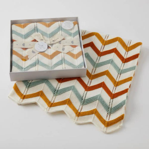 ZIG ZAG KNIT BLANKET BRICK