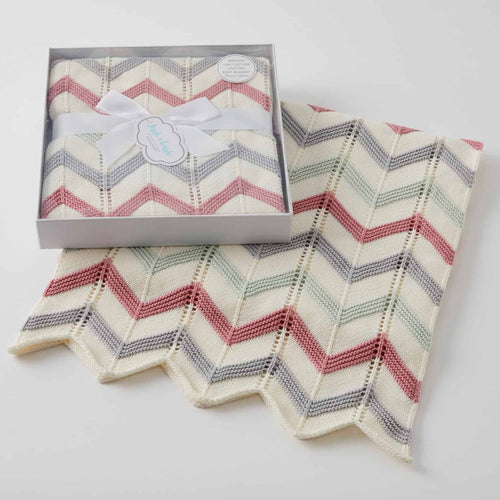 ZIG ZAG KNIT BLANKET BLUSH