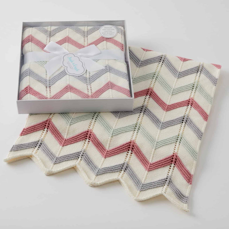 ZIG ZAG KNIT BLANKET BLUSH