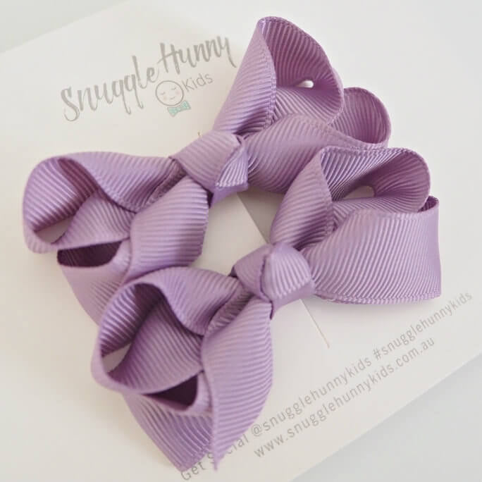 LILAC CLIP BOW SMALL PAIR