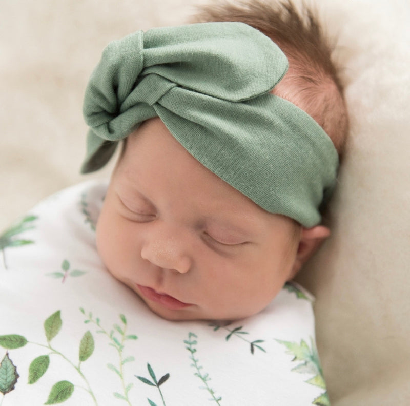 BABY TOPNKNOT HEADBAND SAGE